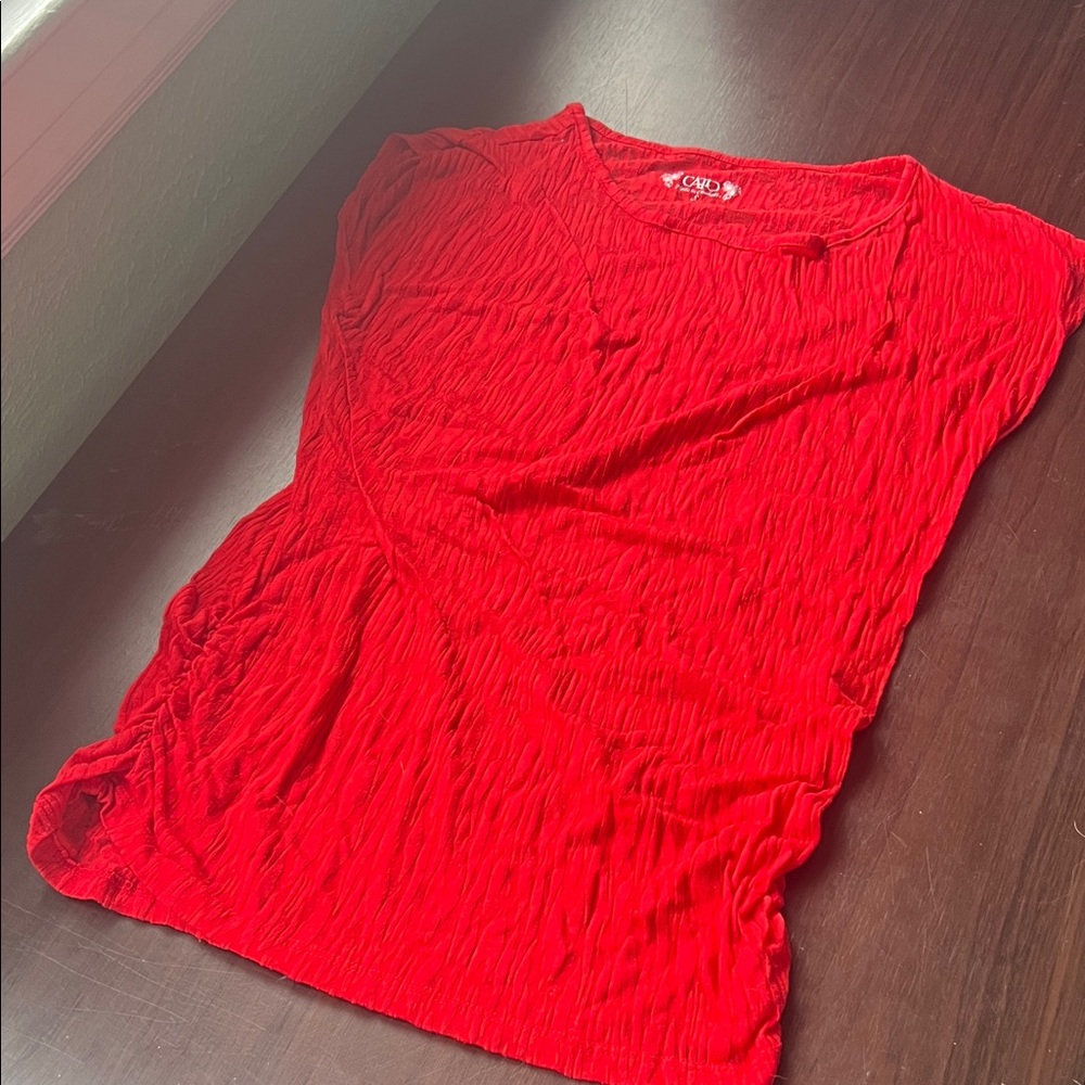 Cato Vibrant Red Short Sleeve Top